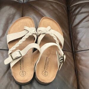 White Mountain Tan Braided Strap Sandals
